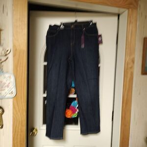 New Gloria Vanderbilt Amanda Dark Blue Mid Rise Jeans Size Women's 16P